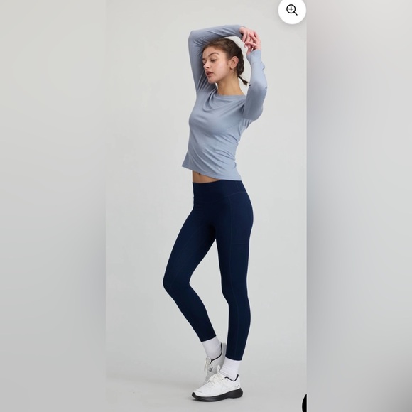 NWT Women's Cozy Zero Merino Blend Lightweight Navy Blue Leggings Pants. Small. - Picture 7 of 14
